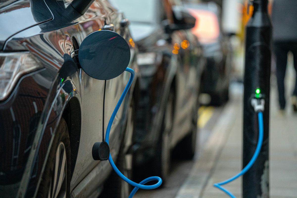 Close-Up Of EV Electric Car Charger