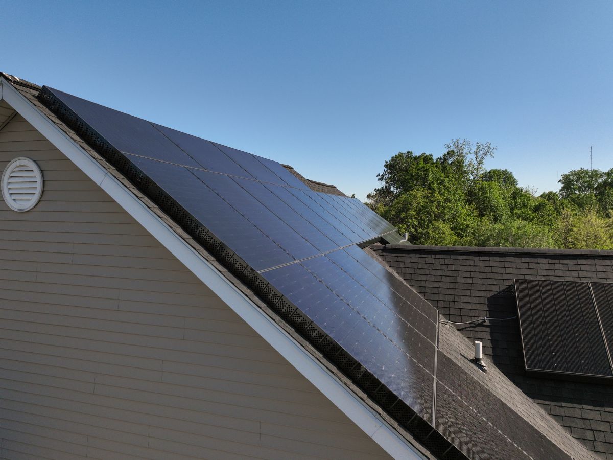 Close-up of solar panels