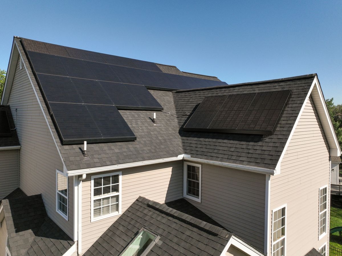 Solar panels on a residential home