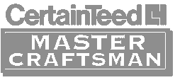 Certified master craftsman logo for roofing.