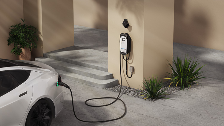 An Electric Vehicle (EV) plugged into an EV Charging station.