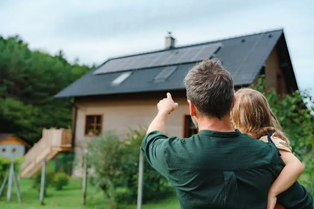 New Solar Panels On Roof Of House